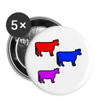 Cows - Buttons large 2.2''/56 mm (5-pack) - white - Front