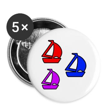sailboats - Buttons large 2.2''/56 mm (5-pack) - white - Front
