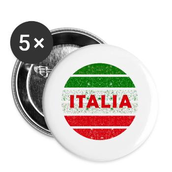Italia Retro-Grunge Kreis - Buttons groß 56 mm (5er Pack) - Weiß - Vorne