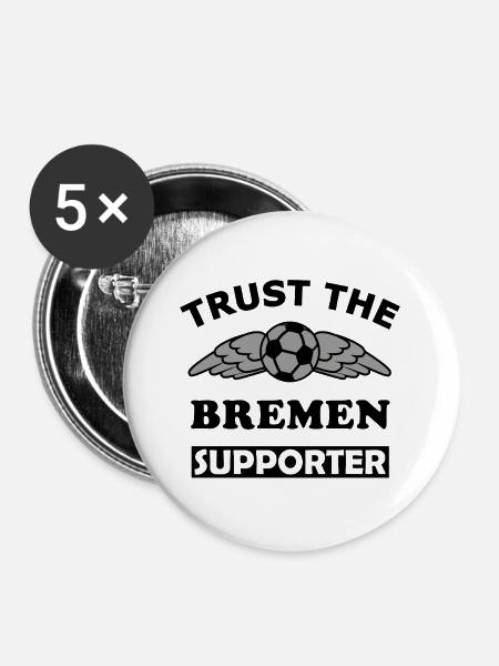 Bremen Supporter - Buttons groß 56 mm (5er Pack) - Weiß