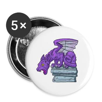 Gargouille Violette - Lot de 5 grands badges (56 mm) - blanc - Devant
