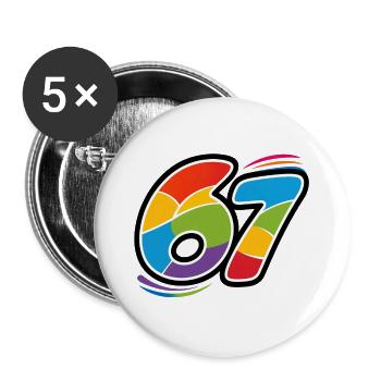 Rainbow Mosaic 67 - Buttons large 2.2''/56 mm (5-pack) - white - Front