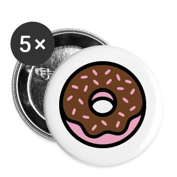 Donut Chocolate Sprinkles Icon - Buttons large 2.2''/56 mm (5-pack) - white - Front