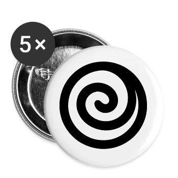 japonaise spirale - Lot de 5 grands badges (56 mm) - blanc - Devant