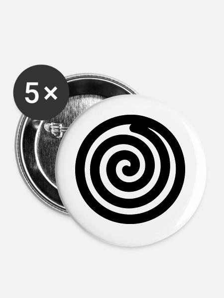 Japanische Spirale - Buttons groß 56 mm (5er Pack) - Weiß
