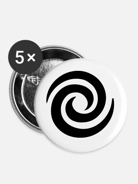 Japanische Spirale - Buttons groß 56 mm (5er Pack) - Weiß