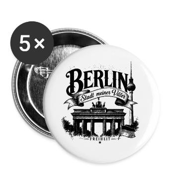 BERLIN - Stadt meiner Väter - Buttons groß 56 mm (5er Pack) - Weiß - Vorne
