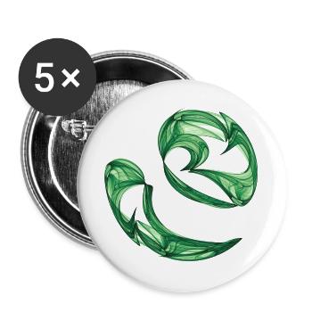 Dance of the Algae – Chaos Art - Buttons large 2.2''/56 mm (5-pack) - white - Front