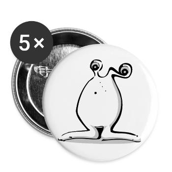 Funny Alien Monster - Buttons large 2.2''/56 mm (5-pack) - white - Front
