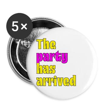 THE PARTY HAS ARRIVED, IT'S READY TO GO - Buttons large 2.2''/56 mm (5-pack) - white - Front