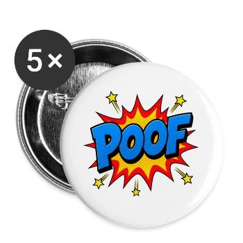 POOF Comic Lettering – Action Pop Art Explosion - Buttons large 2.2''/56 mm (5-pack) - white - Front
