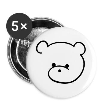 Cute teddy bear with button eyes - Buttons large 2.2''/56 mm (5-pack) - white - Front