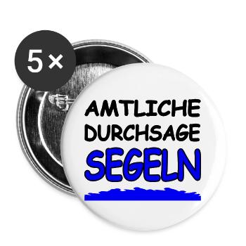 Segeln - Buttons groß 56 mm (5er Pack) - Weiß - Vorne