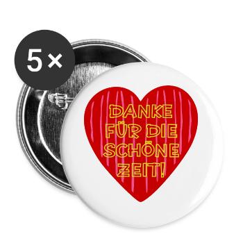Danke Schöne Zeit - Buttons groß 56 mm (5er Pack) - Weiß - Vorne