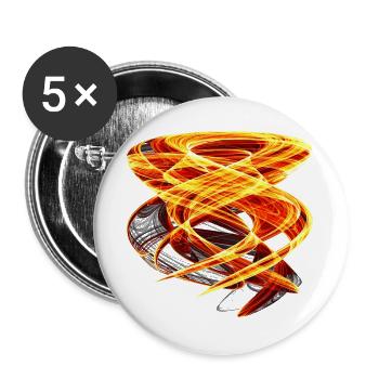 Fire Orbit – Chaos Art - Buttons large 2.2''/56 mm (5-pack) - white - Front