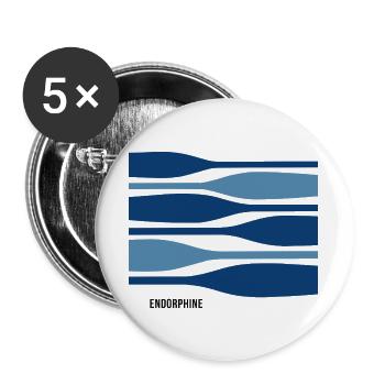 Endorphines – pagayer avec une bonne sensation - Lot de 5 grands badges (56 mm) - blanc - Devant