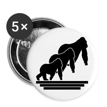 Monkey Family - Buttons large 2.2''/56 mm (5-pack) - white - Front