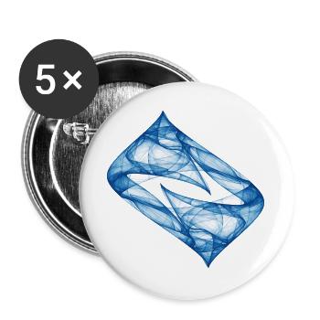 Dynamic Track - Blue - Chaos Art - Buttons large 2.2''/56 mm (5-pack) - white - Front