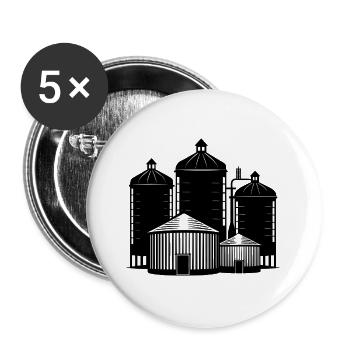 Grain Bins - Buttons large 2.2''/56 mm (5-pack) - white - Front