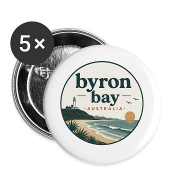 Byron Bay Coastal Magic - Buttons large 2.2''/56 mm (5-pack) - white - Front