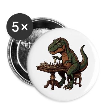 T-Rex plays chess - Buttons large 2.2''/56 mm (5-pack) - white - Front