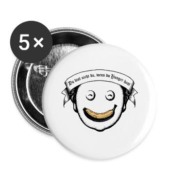 Du bist nicht du, wenn du Hunger hast - Buttons groß 56 mm (5er Pack) - Weiß - Vorne