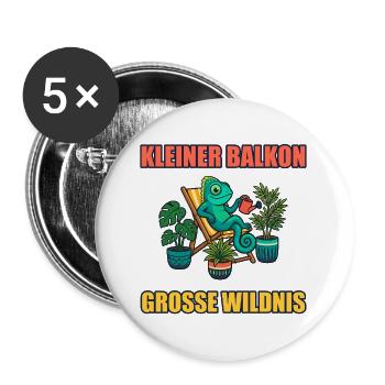 Kleiner Balkon, große Wildnis - Buttons groß 56 mm (5er Pack) - Weiß - Vorne
