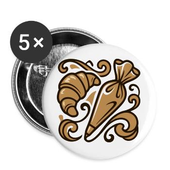 Croissant Piping Bag Icon - Buttons large 2.2''/56 mm (5-pack) - white - Front