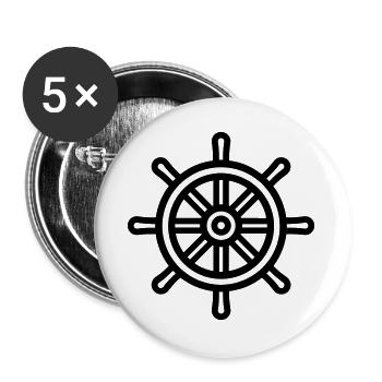 Rudder Nautical Boat - Buttons large 2.2''/56 mm (5-pack) - white - Front