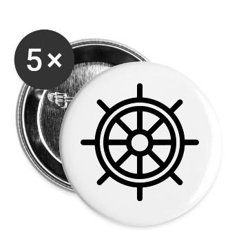 Rudder Nautical Boat - Buttons large 2.2''/56 mm (5-pack) - white - Front