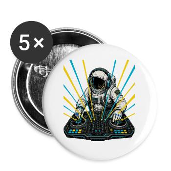 Astronaut DJ Laser - Buttons large 2.2''/56 mm (5-pack) - white - Front