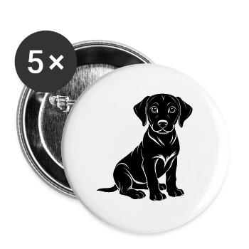 Labrador Puppy - Buttons large 2.2''/56 mm (5-pack) - white - Front