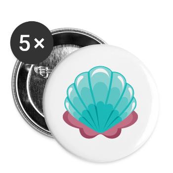 Mermaid Shell - Buttons large 2.2''/56 mm (5-pack) - white - Front