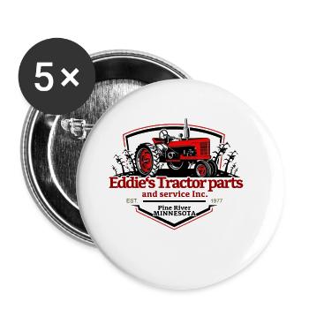 Eddie's Tractor Parts Logo - Buttons large 2.2''/56 mm (5-pack) - white - Front