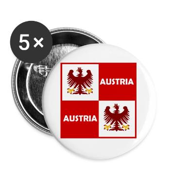 Doppeladler Rot Weiss Block - Buttons groß 56 mm (5er Pack) - Weiß - Vorne
