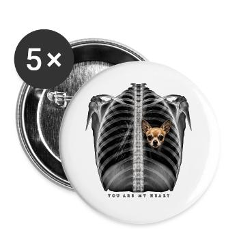 You Are My Heart - Lot de 5 grands badges (56 mm) - blanc - Devant