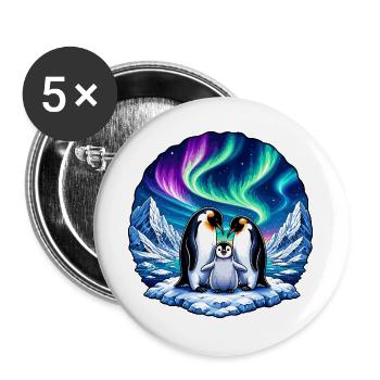 AuroraPinguine am Eisland - Buttons large 2.2''/56 mm (5-pack) - white - Front