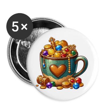 Treasure Cup Heartbreak - Buttons large 2.2''/56 mm (5-pack) - white - Front