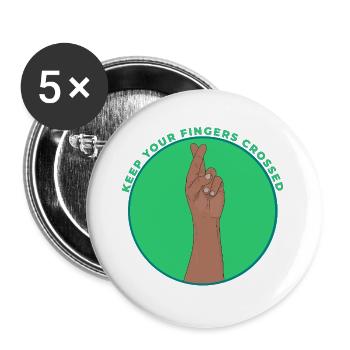 Keep Your Fingers Crossed Lucky Charm Vintage - Buttons large 2.2''/56 mm (5-pack) - white - Front