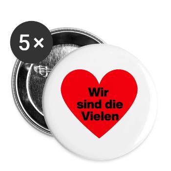WIR SIND DIE VIELEN, DEMOKRATIE, NIE WIEDER NO AFD - Buttons groß 56 mm (5er Pack) - Weiß - Vorne