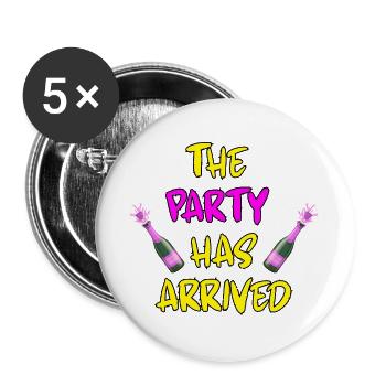 THE PARTY HAS ARRIVED, CAN GO MOUSE - Buttons large 2.2''/56 mm (5-pack) - white - Front