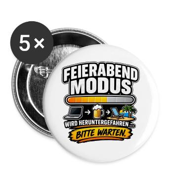 Feierabendmodus Ausruhen Jetzt - Buttons groß 56 mm (5er Pack) - Weiß - Vorne