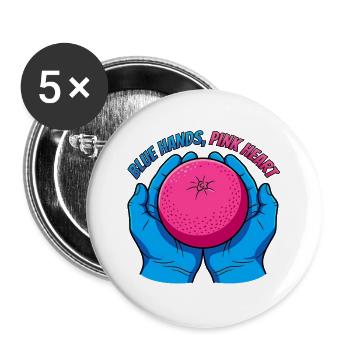 Blue Hands and Pink Fruit – Pop Art - Buttons large 2.2''/56 mm (5-pack) - white - Front