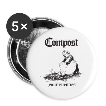 Compost - Buttons groß 56 mm (5er Pack) - Weiß - Vorne