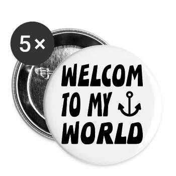 Voile - Lot de 5 grands badges (56 mm) - blanc - Devant
