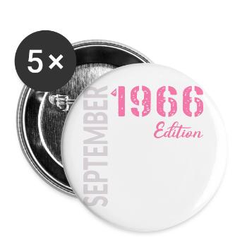 60th birthday, September 1966 - Buttons large 2.2''/56 mm (5-pack) - white - Front