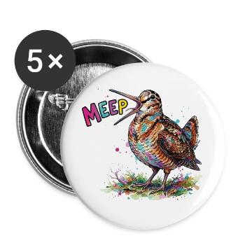 Colorful Woodcock Meep Bird Comic Design - Buttons large 2.2''/56 mm (5-pack) - white - Front