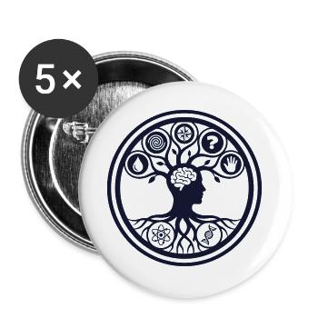 Arbre de la Pensée de la Connaissance - Lot de 5 grands badges (56 mm) - blanc - Devant