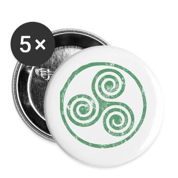 Emblème en spirale celtique - Lot de 5 grands badges (56 mm) - blanc - Devant