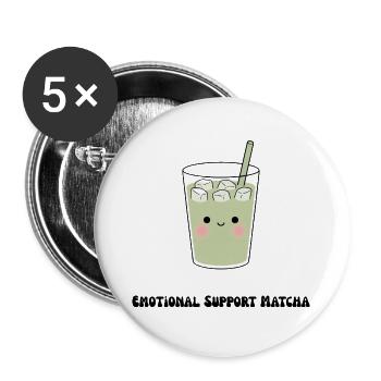 Sweet Emotional Support Matcha - Buttons large 2.2''/56 mm (5-pack) - white - Front